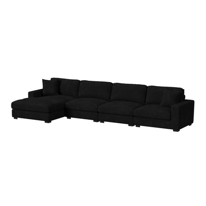 Picket House Furnishings - Mesa 4PC Sectional Set with LHF Chaise in Steno Black - U-8540-9446-LCSE-4PC view 1