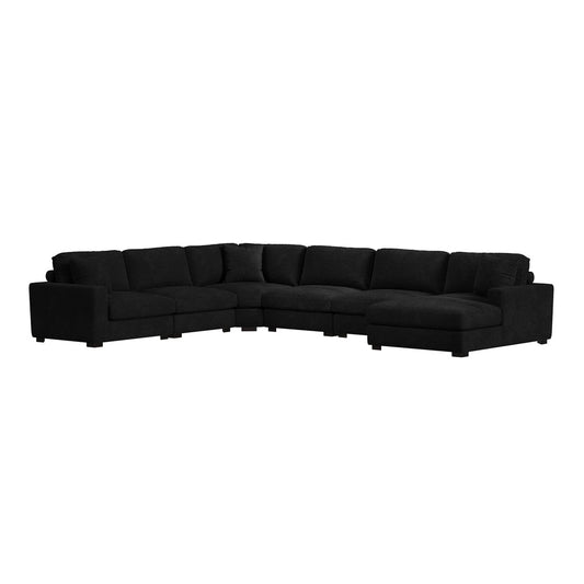 Picket House Furnishings - Mesa 6PC Sectional Set with RHF Chaise in Steno Black - U-8540-9446-RCSE-6PC view 1