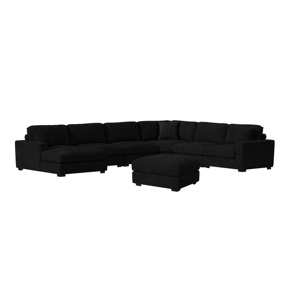 Picket House Furnishings - Mesa 7PC Sectional Set with LHF Chaise in Steno Black - U-8540-9446-LCSE-7PC view 1