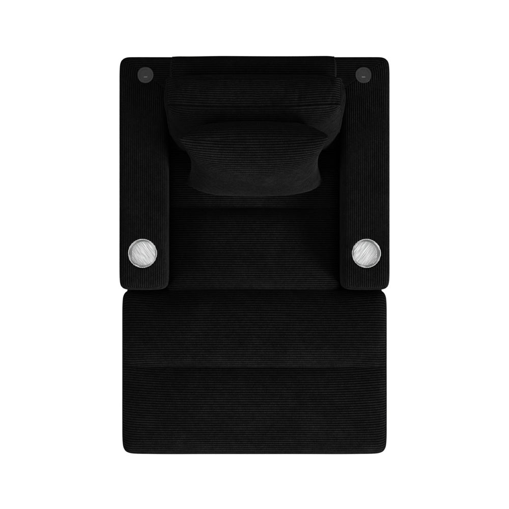 Picket House Furnishings - Mesa Chaise with 1 Pillow 20", 2 Cupholders and 2 USB in Steno Black - U-8540-9446-110C view 3