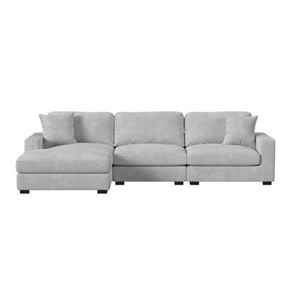 Picket House Furnishings - Mesa Modular 3PC Sectional Set with LHF Chaise in Steno Stone - U-8540-9443-LCSE-3PC veiw 2