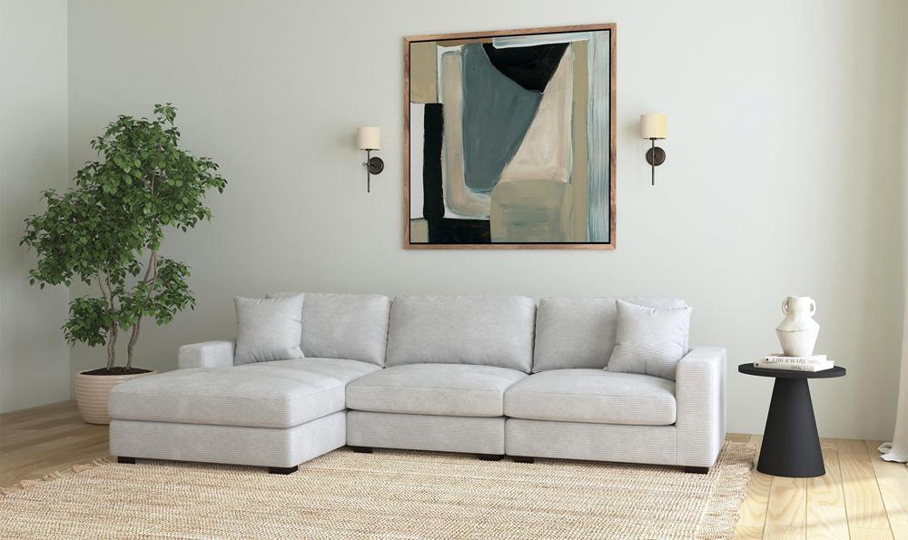 Picket House Furnishings - Mesa Modular 3PC Sectional Set with LHF Chaise in Steno Stone - U-8540-9443-LCSE-3PC veiw 4