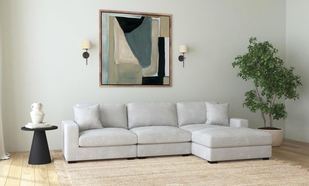 Picket House Furnishings - Mesa Modular 3PC Sectional Set with RHF Chaise in Steno Stone - U-8540-9443-RCSE-3PC veiw 4
