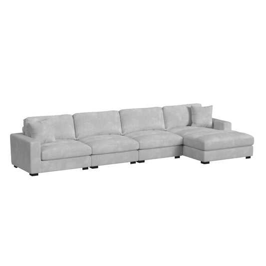 Picket House Furnishings - Mesa Modular 4PC Sectional Set with RHF Chaise in Steno Stone - U-8540-9443-RCSE-4PC veiw 1