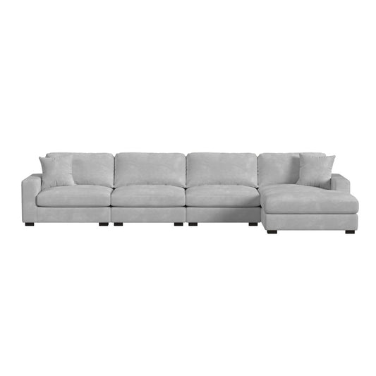Picket House Furnishings - Mesa Modular 4PC Sectional Set with RHF Chaise in Steno Stone - U-8540-9443-RCSE-4PC veiw 2