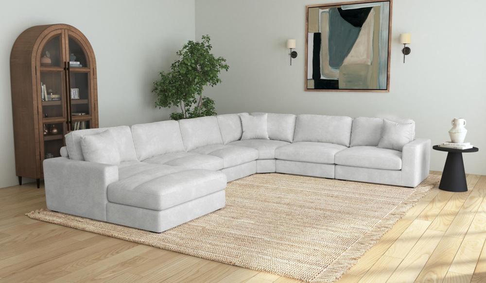 Picket House Furnishings - Mesa Modular 6PC Sectional Set with LHF Chaise in Steno Stone - U-8540-9443-LCSE-6PC veiw 2