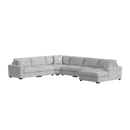 Picket House Furnishings - Mesa Modular 6PC Sectional Set with RHF Chaise in Steno Stone - U-8540-9443-RCSE-6PC veiw 1