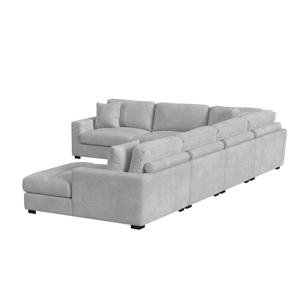 Picket House Furnishings - Mesa Modular 6PC Sectional Set with RHF Chaise in Steno Stone - U-8540-9443-RCSE-6PC veiw 2
