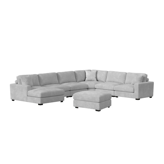 Picket House Furnishings - Mesa Modular 7PC Sectional Set with LHF Chaise in Steno Stone - U-8540-9443-LCSE-7PC veiw 1