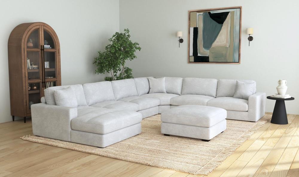 Picket House Furnishings - Mesa Modular 7PC Sectional Set with LHF Chaise in Steno Stone - U-8540-9443-LCSE-7PC veiw 2