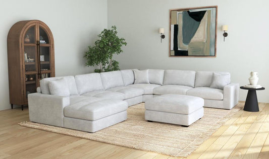 Picket House Furnishings - Mesa Modular 7PC Sectional Set with LHF Chaise in Steno Stone - U-8540-9443-LCSE-7PC veiw 2