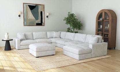 Picket House Furnishings - Mesa Modular 7PC Sectional Set with RHF Chaise in Steno Stone - U-8540-9443-RCSE-7PC veiw 2