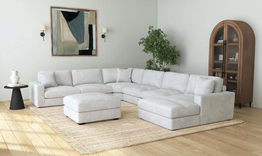 Picket House Furnishings - Mesa Modular 7PC Sectional Set with RHF Chaise in Steno Stone - U-8540-9443-RCSE-7PC veiw 2