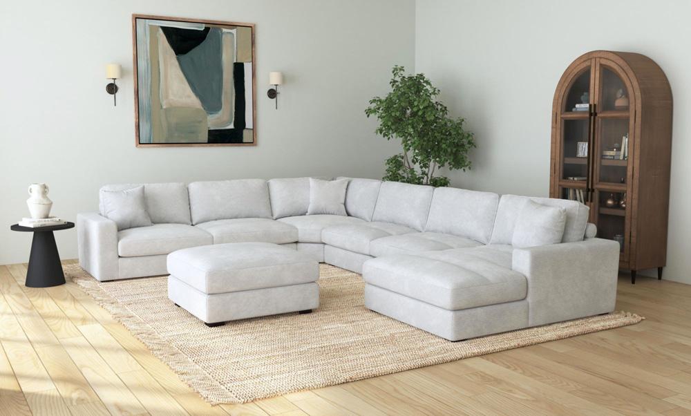 Picket House Furnishings - Mesa Modular Ottoman in Steno Stone - U-8540-9443-000 veiw 4