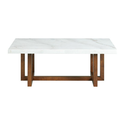 Picket House Furnishings - Meyers 2PC Occasional Marble Table Set in White - CTMS1002PC veiw 3