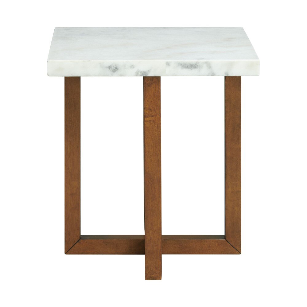 Picket House Furnishings - Meyers 2PC Occasional Marble Table Set in White - CTMS1002PC veiw 6