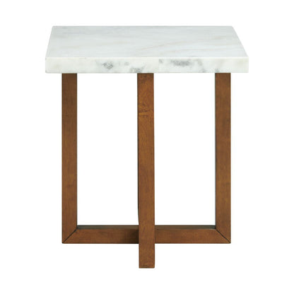 Picket House Furnishings - Meyers 2PC Occasional Marble Table Set in White - CTMS1002PC veiw 6