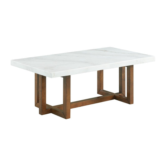 Picket House Furnishings - Meyers Marble Rectangular Coffee Table in White - CTMS100CTE veiw 1