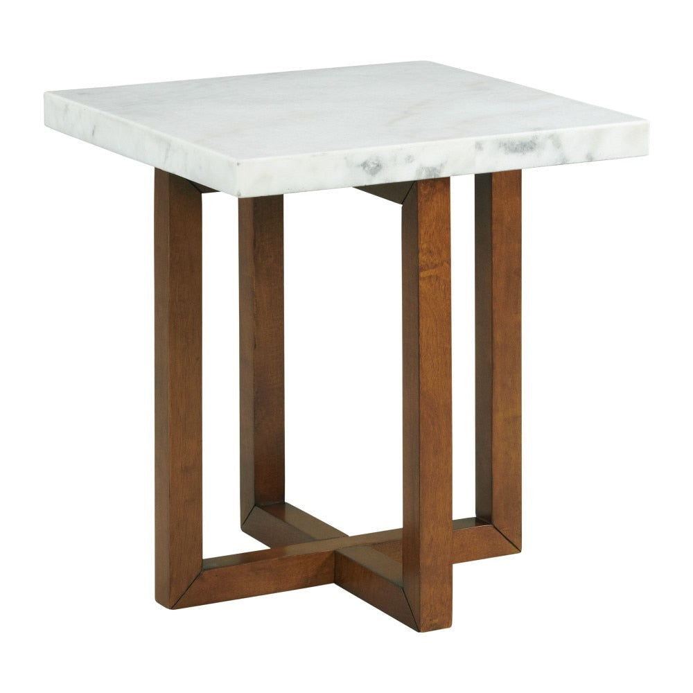 Picket House Furnishings - Meyers Marble Square End Table in White - CTMS100ETE veiw 1