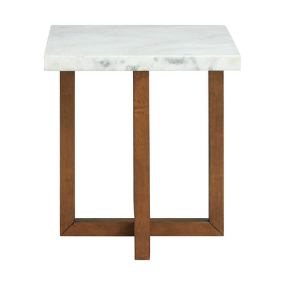 Picket House Furnishings - Meyers Marble Square End Table in White - CTMS100ETE veiw 2