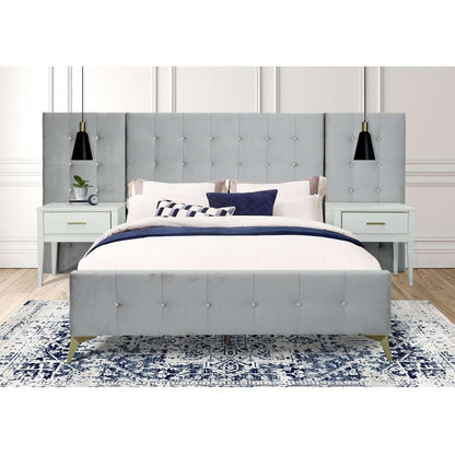 Picket House Furnishings - Mila Queen Bed in WL001 Silver Grey w/ 2 End Tables - UB-4210-8020-QB veiw 5