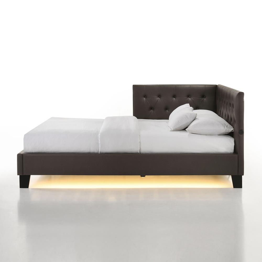 Picket House Furnishings -  Mirage Corner Twin Bed in Brown PU - UB-11730-5-CTB veiw 3