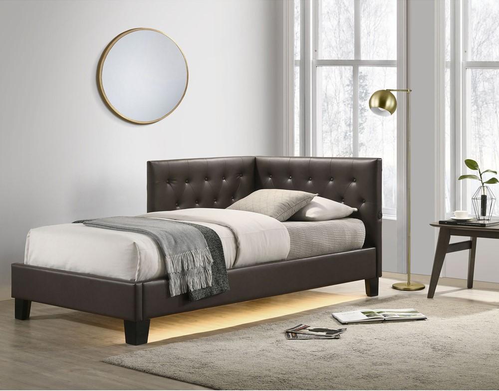 Picket House Furnishings -  Mirage Corner Twin Bed in Brown PU - UB-11730-5-CTB veiw 4