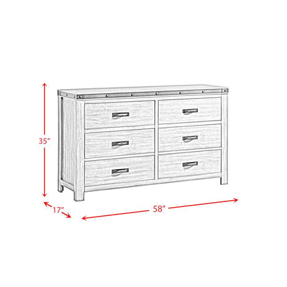 Picket House Furnishings - Montauk 6-Drawer Youth Dresser in Gray - WE650DR veiw 7