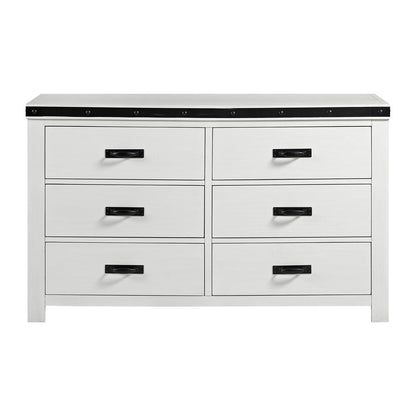 Picket House Furnishings - Montauk Youth 6-Drawer Dresser in White - WE750DR veiw 2