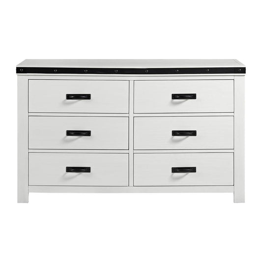 Picket House Furnishings - Montauk Youth 6-Drawer Dresser in White - WE750DR veiw 2