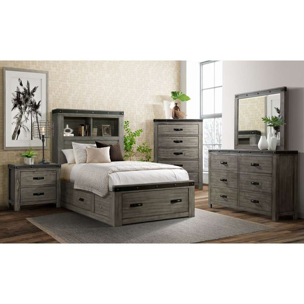 Picket House Furnishings - Montauk Youth 6-Drawer Dresser & Mirror Set in Grey - WE650DRMR veiw 2
