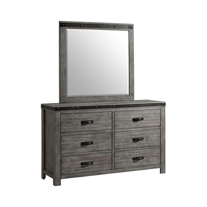 Picket House Furnishings - Montauk Youth 6-Drawer Dresser & Mirror Set in Grey - WE650DRMR veiw 3