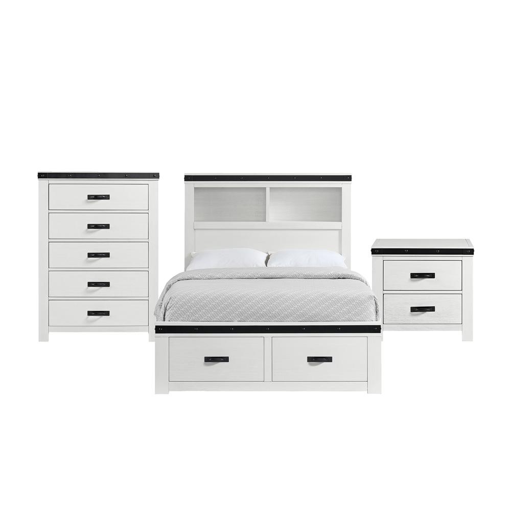 Picket House Furnishings - Montauk Youth Full Platform Storage 3PC Bedroom Set in White - WE750FB3PC veiw 1