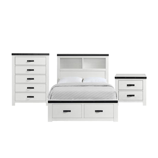 Picket House Furnishings - Montauk Youth Full Platform Storage 3PC Bedroom Set in White - WE750FB3PC veiw 1