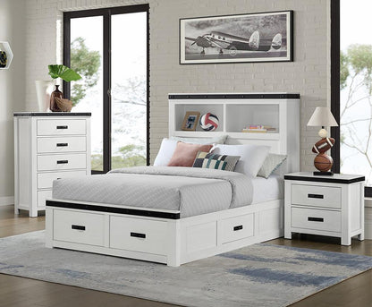 Picket House Furnishings - Montauk Youth Full Platform Storage 3PC Bedroom Set in White - WE750FB3PC veiw 5