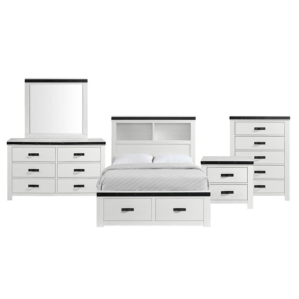 Picket House Furnishings - Montauk Youth Full Platform Storage 5PC Bedroom Set in White - WE750FB5PC veiw 1