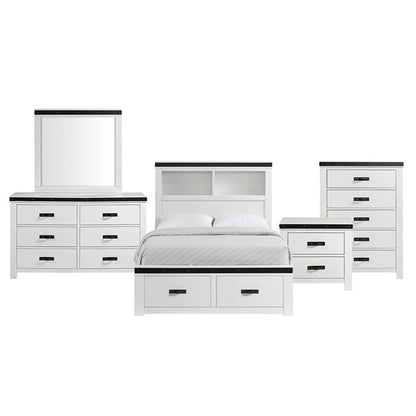 Picket House Furnishings - Montauk Youth Full Platform Storage 5PC Bedroom Set in White - WE750FB5PC veiw 1