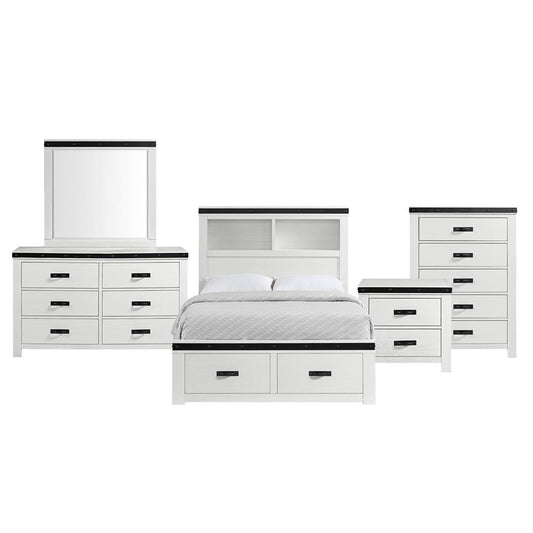 Picket House Furnishings - Montauk Youth Full Platform Storage 5PC Bedroom Set in White - WE750FB5PC veiw 1