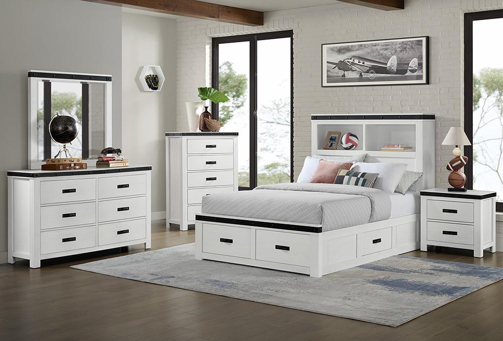 Picket House Furnishings - Montauk Youth Full Platform Storage 5PC Bedroom Set in White - WE750FB5PC veiw 6