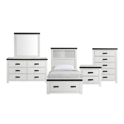 Picket House Furnishings - Montauk Youth Twin Platform Storage 5PC Bedroom Set in White - WE750TB5PC veiw 1
