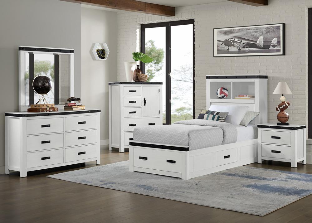 Picket House Furnishings - Montauk Youth Twin Platform Storage Bed in White - WE750TB veiw 5