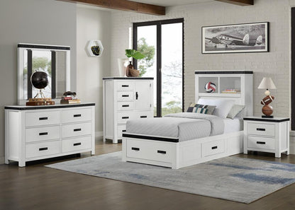 Picket House Furnishings - Montauk Youth Twin Platform Storage Bed in White - WE750TB veiw 5