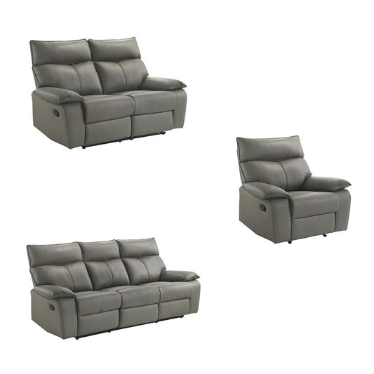 Picket House Furnishings - Murray 3PC Living Room Set in Aviarah Grey-Sofa, Loveseat & Recliner - U-15630-3631-3PC veiw 1
