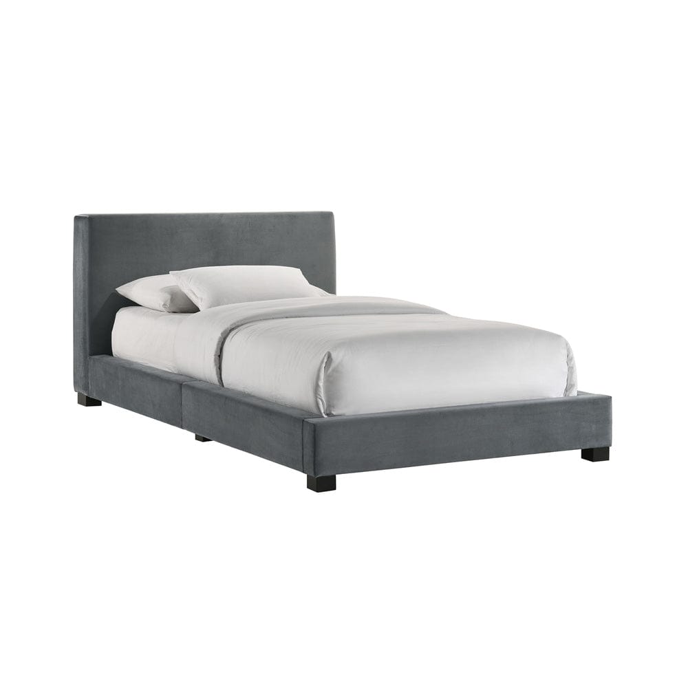 Picket House Furnishings - Natalie Twin UPH Bed in Grey Velvet - UB-14870-3-TB view 2
