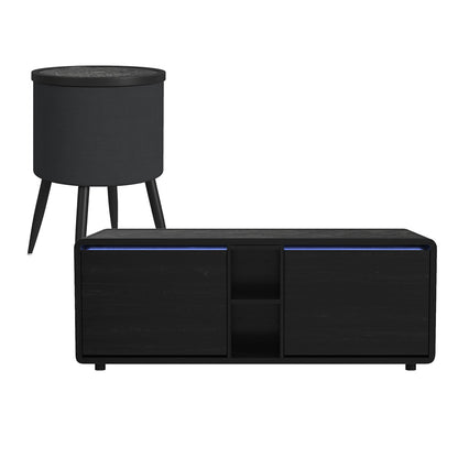 Picket House Furnishings - Nebula  2PC Smart Occasional Table Set in Black-Smart Coffee Table & Round Smart End Table - T-18400-8-CTRE-2PC view 1