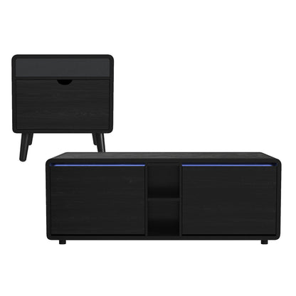 Picket House Furnishings - Nebula  2PC Smart Occasional Table Set in Black-Smart Coffee Table & Square Smart End Table - T-18400-8-CTSE-2PC view 1