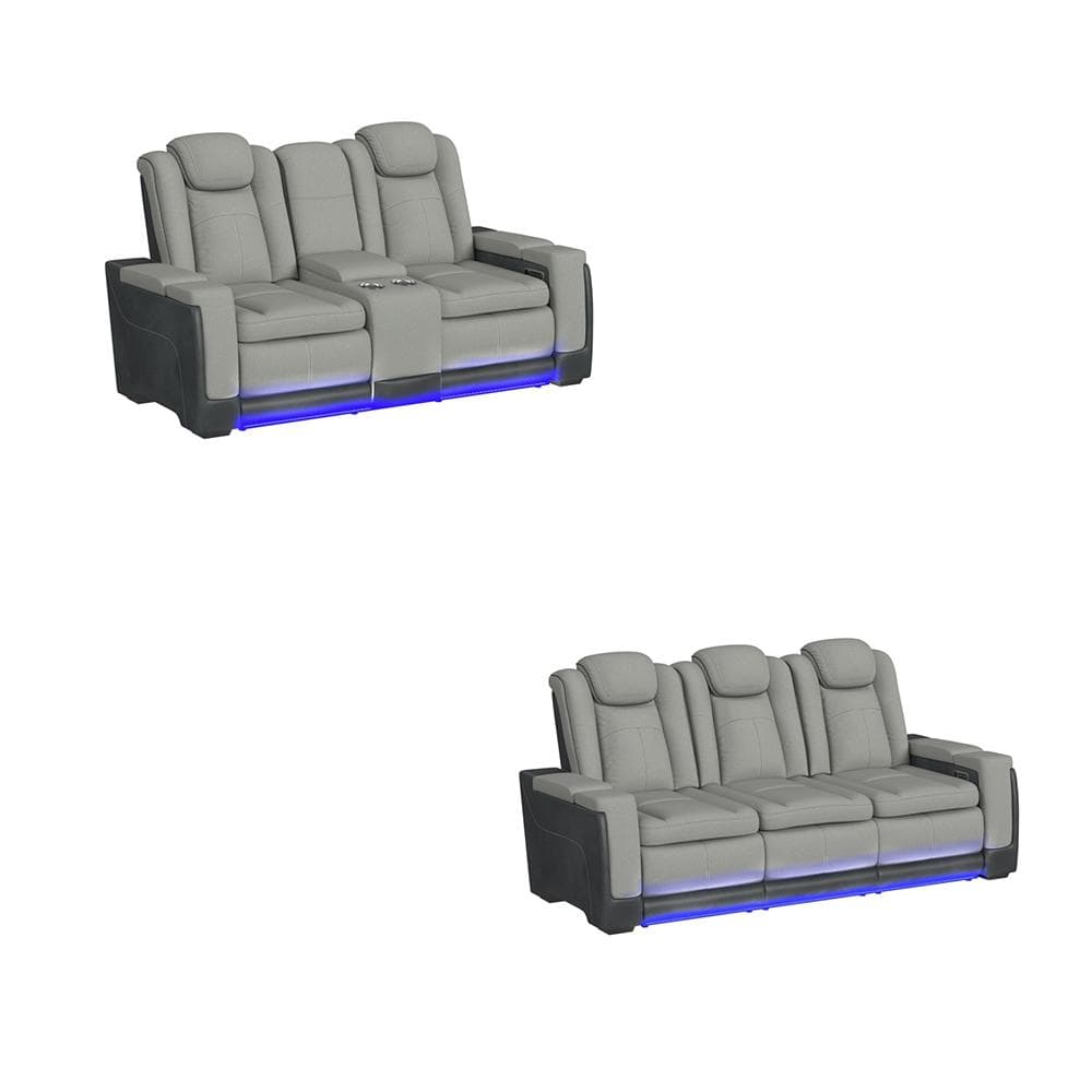 Picket House Furnishings - Niven 2PC Living Room Set in Rocky Cement/Charcoal-Sofa & Loveseat - U-13660-10562-SL-2PC veiw 1
