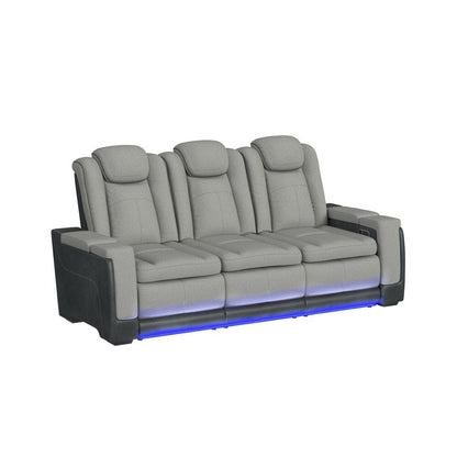 Picket House Furnishings - Niven 3PC Living Room Set in Rocky Cement/Charcoal-Sofa, Loveseat & Recliner - U-13660-10562-3PC veiw 4