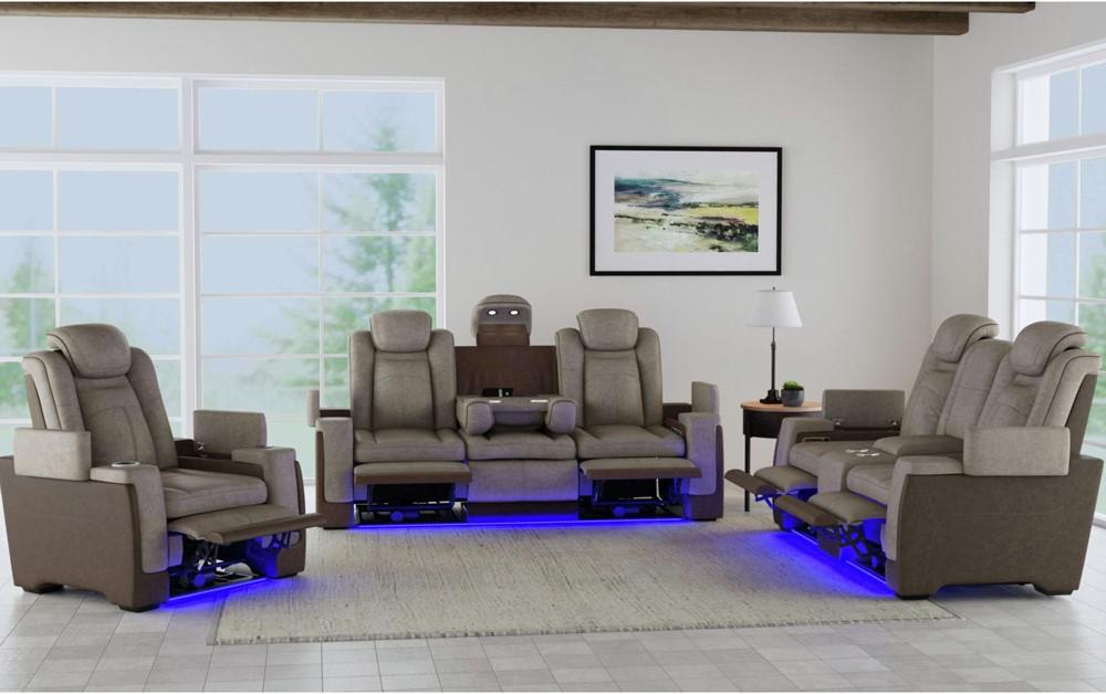 Picket House Furnishings -  Niven 3PC Living Room Set in Rocky Grey/Brown-Sofa, Loveseat & Recliner - U-13660-10560-3PC veiw 5