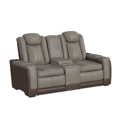Picket House Furnishings -  Niven Power Motion Loveseat with Power Headrest, Led, and Console in Rocky Grey/Brown - U-13660-10560-285PP veiw 1